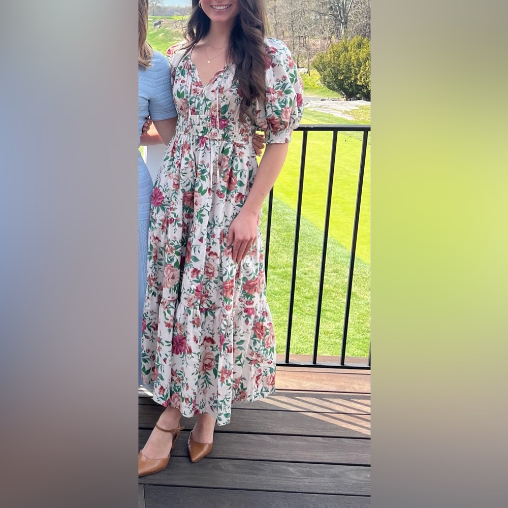 Anthropologie floral midi dress